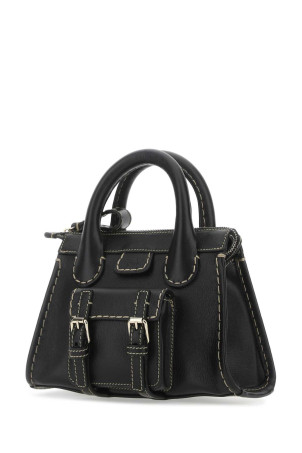 Black leather mini Edith handbag CHLOE (CHC22AS451I30)