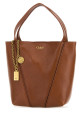 Brown leather small Spin shopping bag CHLOE (CHC25SS812N84)
