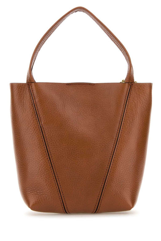Brown leather small Spin shopping bag CHLOE (CHC25SS812N84)