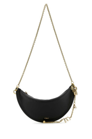 Black leather mini Halfmoon shoulder bag CHLOE (CHC25WP124P80)