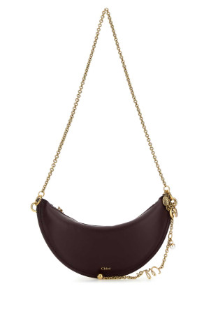 Aubergine leather mini Halfmoon shoulder bag CHLOE (CHC25WP124P80)