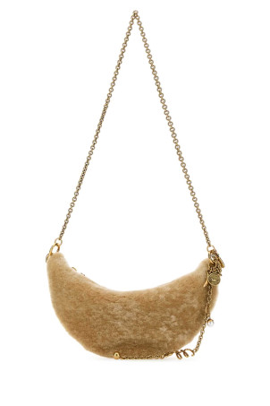Beige shearling mini Halfmoon shoulder bag CHLOE (CHC25WP124Q58)