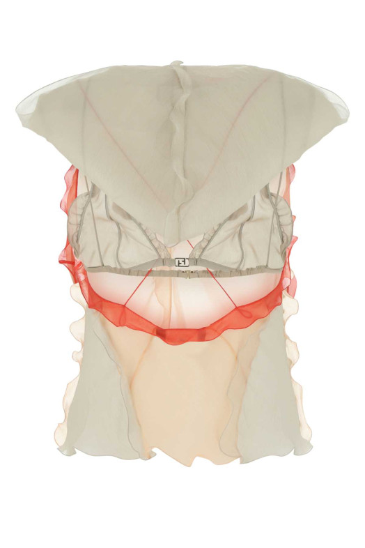 Light pink chiffon top FENDI (FS7569AKSP)