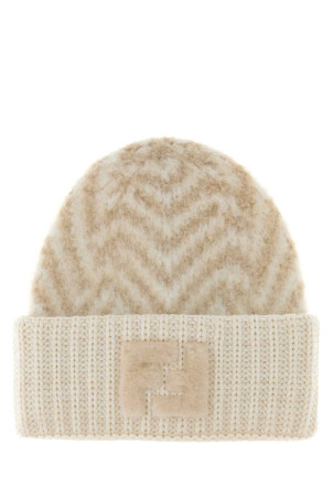 Embroidered alpaca blend beanie hat FENDI (FXQ112AYKM)