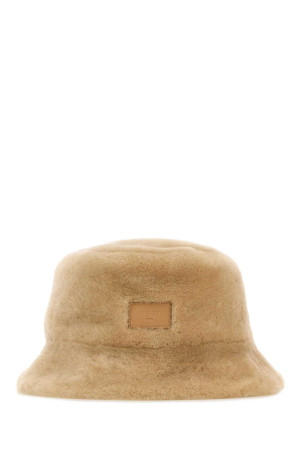 Beige shearling bucket hat FENDI (FXQ855AYL5)