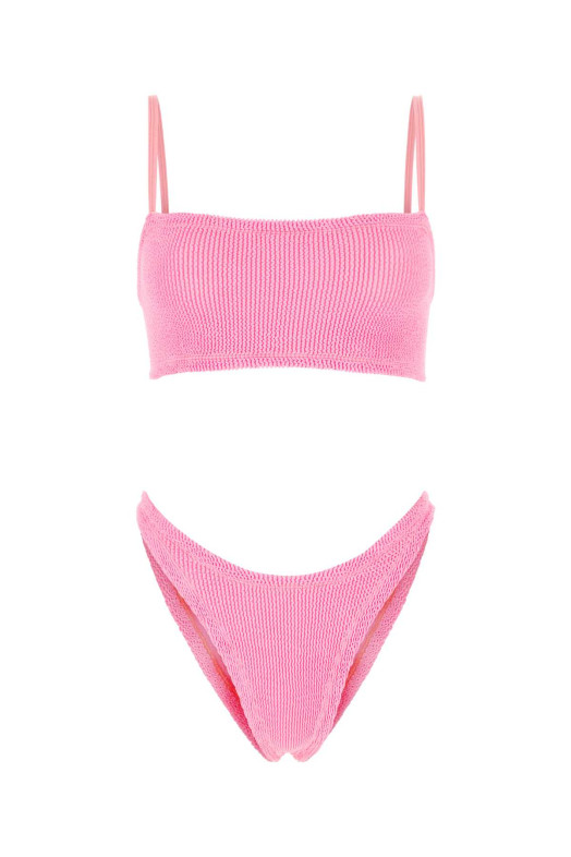 Fluo pink stretch nylon Gigi bikini Powdery HUNZA G (GIGIBIKINI)
