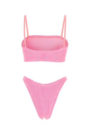 Fluo pink stretch nylon Gigi bikini Powdery HUNZA G (GIGIBIKINI)