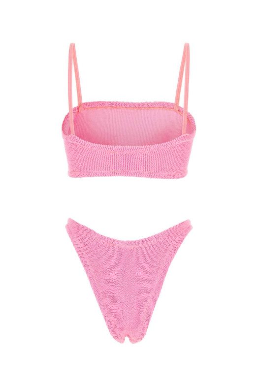 Fluo pink stretch nylon Gigi bikini Powdery HUNZA G (GIGIBIKINI)