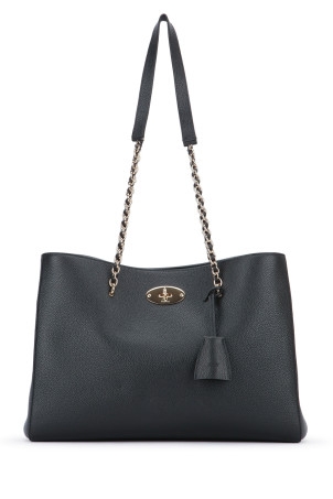LILY CHAIN TOTE SMALL CLASSIC GRAIN Black MULBERRY (HH9576205)