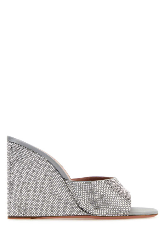 Embellished satin Lupita mules AMINA MUADDI (LUPITACRYWESATIN)