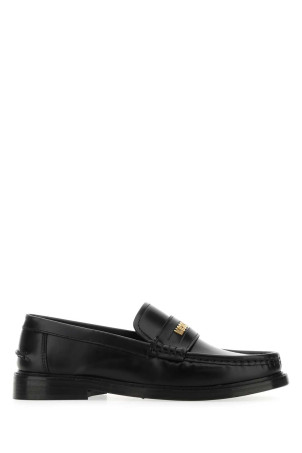 Black leather loafers MOSCHINO (MA10663J1GMJ0)