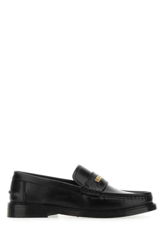 Black leather loafers MOSCHINO (MA10663J1GMJ0)