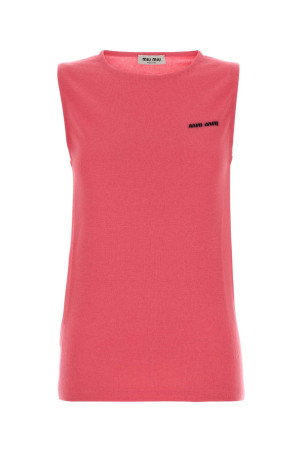 Fluo pink cashmere blend vest MIU MIU (MMV314SOOO17I7)