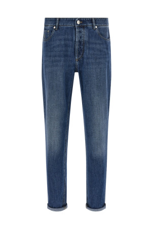 Logo embroidery jeans Blue