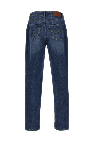 Logo embroidery jeans Blue