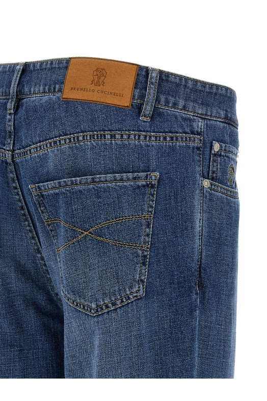 Джинси з вишитим логотипом Синій BRUNELLO CUCINELLI M0Z37D3210C1471