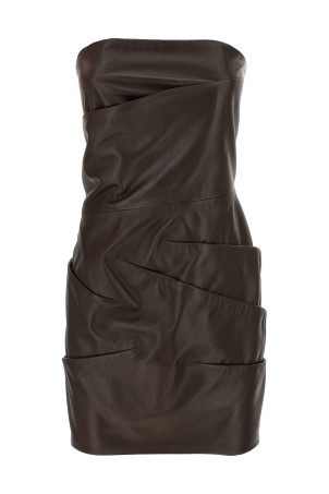 Leather dress Brown