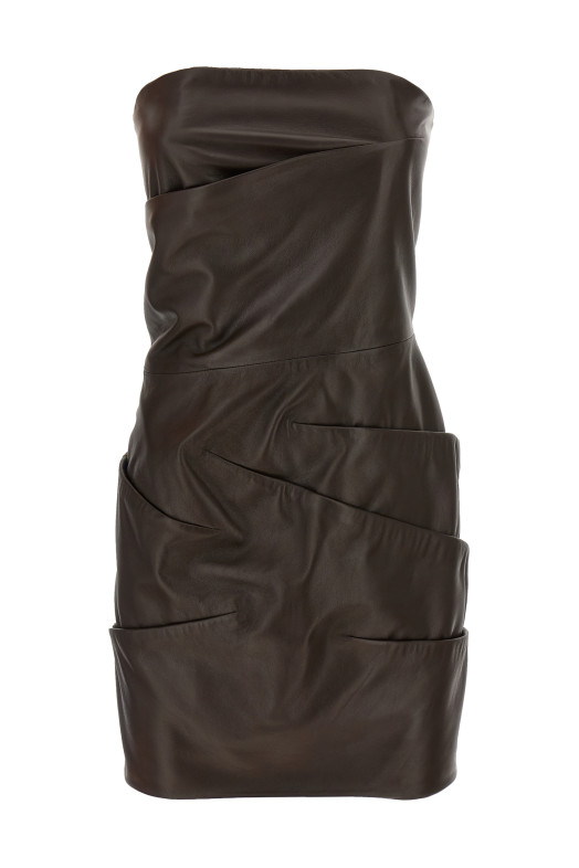 Leather dress Brown