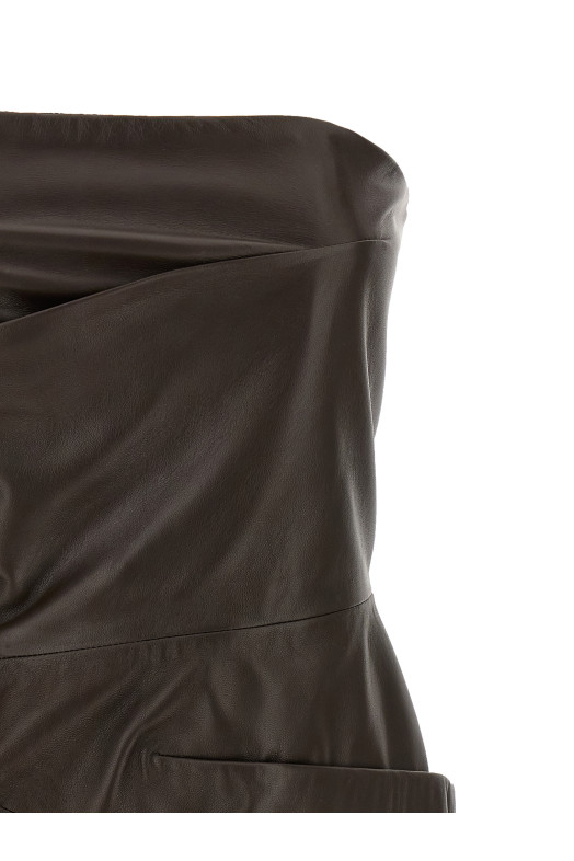 Leather dress Brown