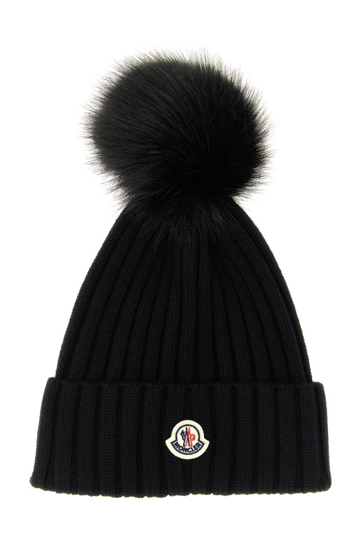 Шапка с помпоном, черная MONCLER L10933B00020M1131999