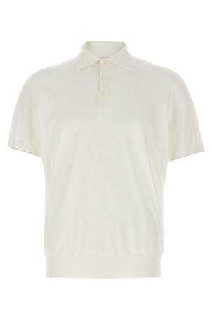 Stretch cotton polo shirt White