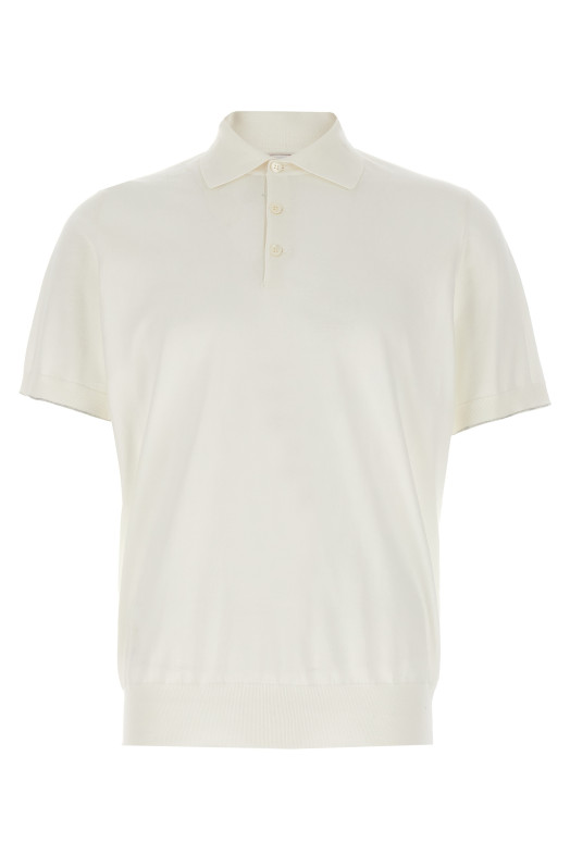 Stretch cotton polo shirt White