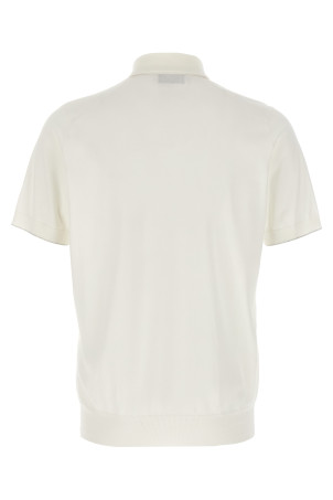 Stretch cotton polo shirt White
