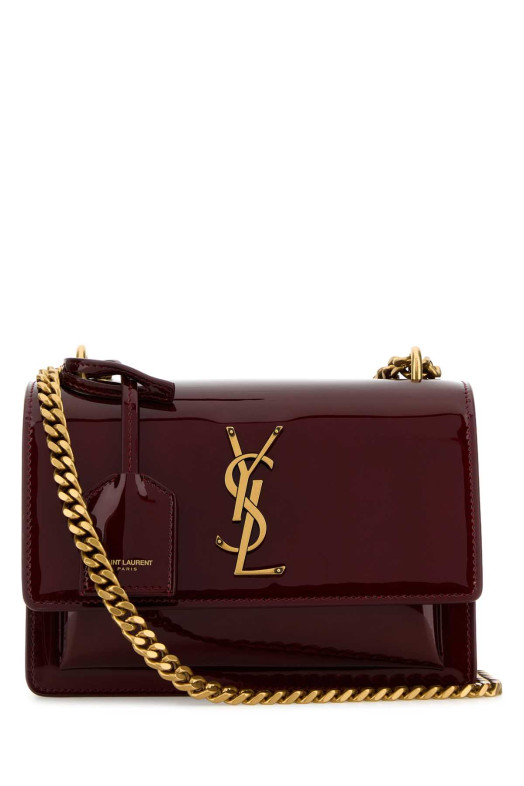 Burgundy leather small Sunset shoulder bag SAINT LAURENT (441972AAEX1)