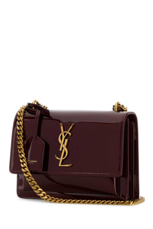 Burgundy leather small Sunset shoulder bag SAINT LAURENT (441972AAEX1)