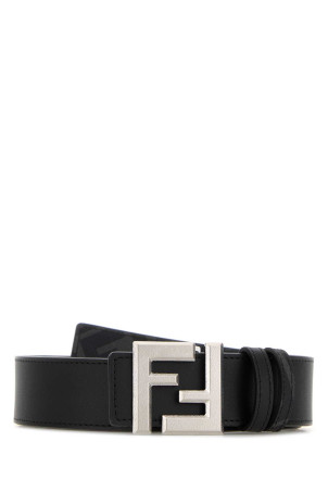 Black leather reversible belt Black FENDI (7C0553AVV7)