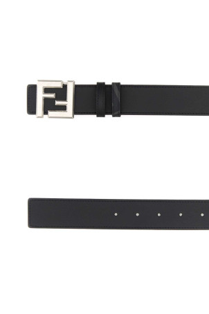 Black leather reversible belt Black FENDI (7C0553AVV7)