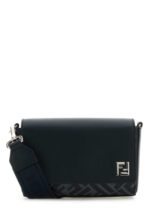 Black canvas and leather Compact crossbody bag FENDI (7M0363ASIC)