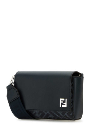 Black canvas and leather Compact crossbody bag FENDI (7M0363ASIC)