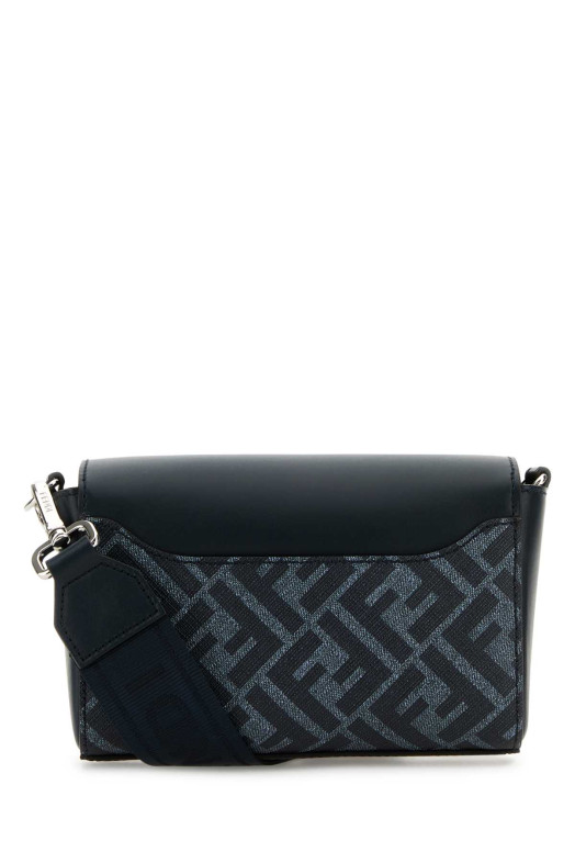 Black canvas and leather Compact crossbody bag FENDI (7M0363ASIC)