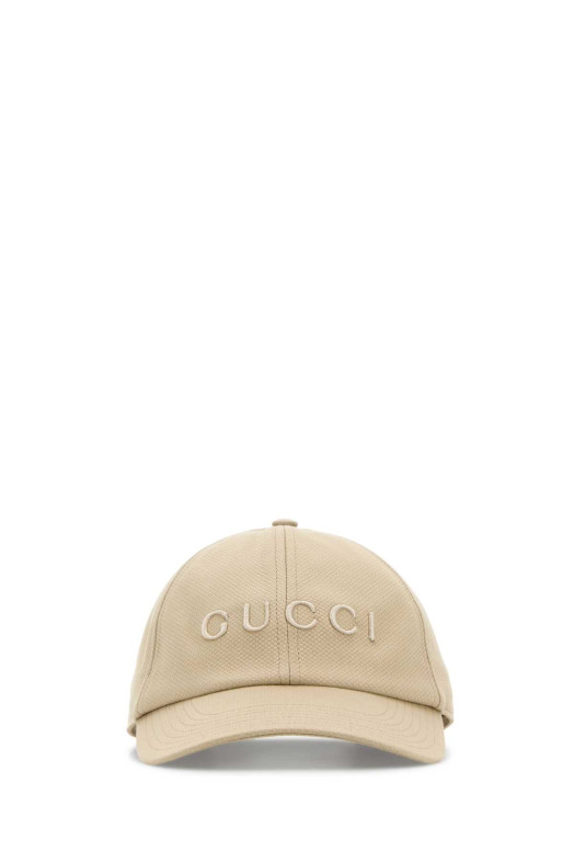 Бейсболка из хлопка песочного цвета GUCCI (8358514HBGF)