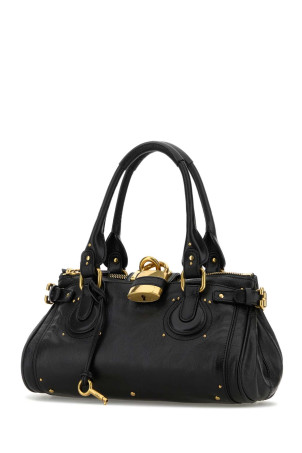 Black leather Paddington shoulder bag CHLOE (CH25WS802P75)
