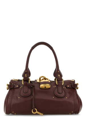 Chocolate leather Paddington shoulder bag CHLOE (CH25WS802P75)