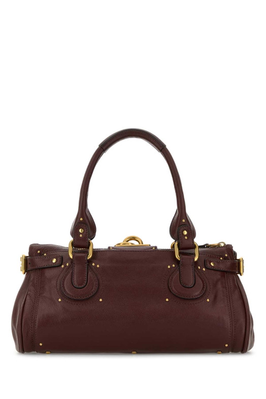 Chocolate leather Paddington shoulder bag CHLOE (CH25WS802P75)