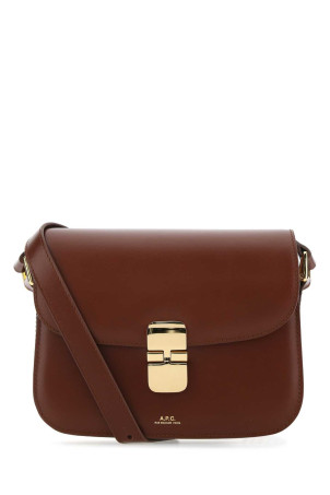 Brown leather small Grace crossbody bag Multicolor A.P.C. (PXBMWF61413)