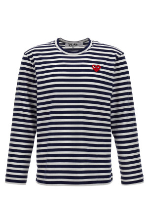 Logo patch stripes t-shirt Blue