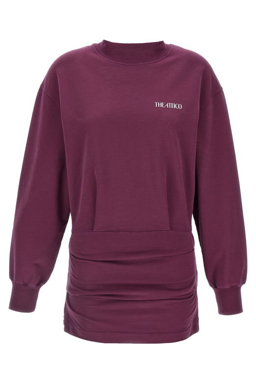 Мини-платье с драпировкой, бордовое THE ATTICO 251WCA00393114