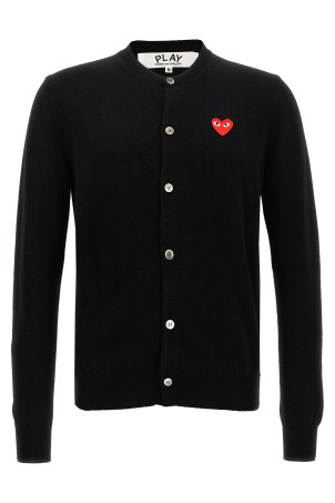Logo patch cardigan Black