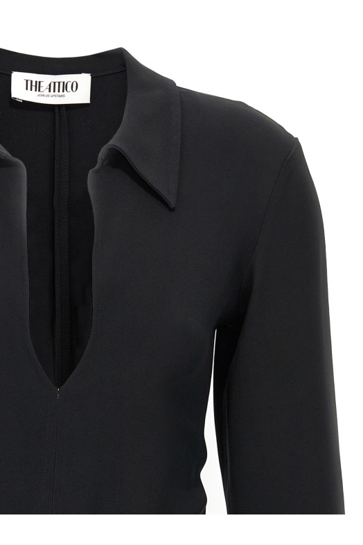 Мини-платье-поло Черное THE ATTICO 251WCA00449100