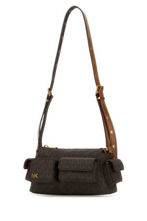 Сумка через плечо Dakota из канваса с принтом, коричневая MICHAEL BY MICHAEL KORS (32S5AM3C5B)