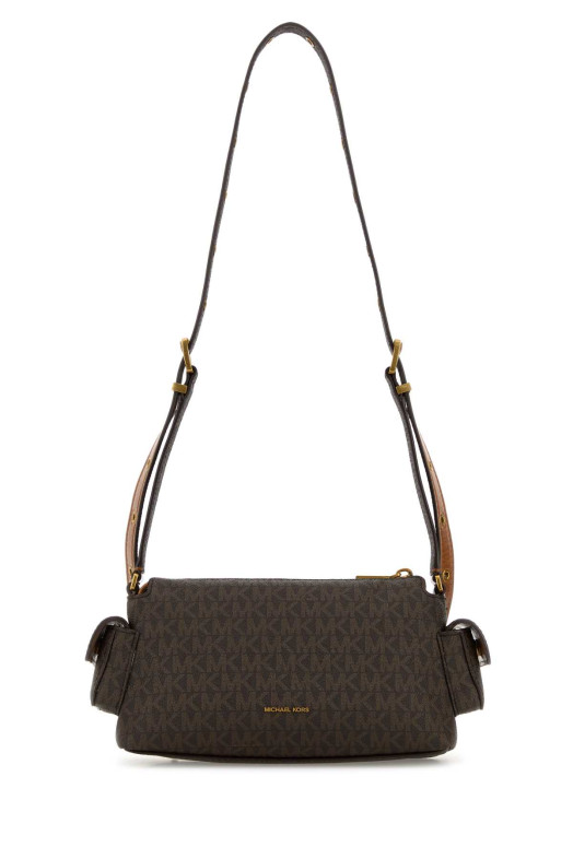 Сумка через плечо Dakota из канваса с принтом, коричневая MICHAEL BY MICHAEL KORS (32S5AM3C5B)