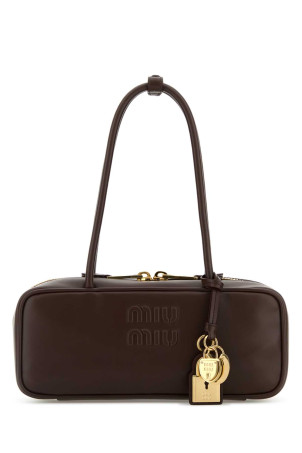 Chocolate leather shoulder bag MIU MIU (5BB173VOTM2CRW)