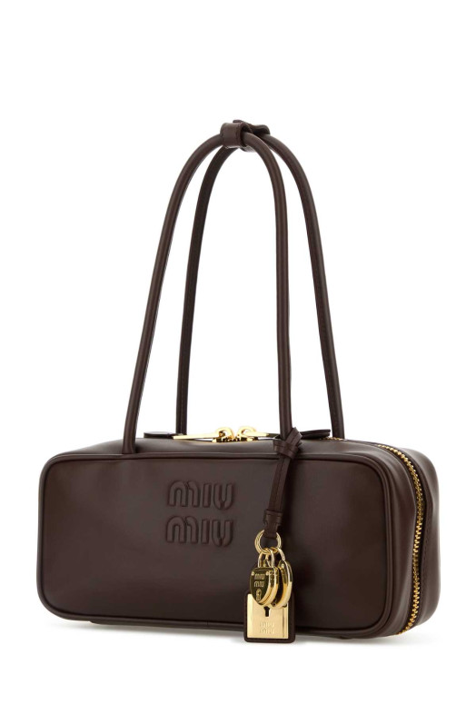 Chocolate leather shoulder bag MIU MIU (5BB173VOTM2CRW)