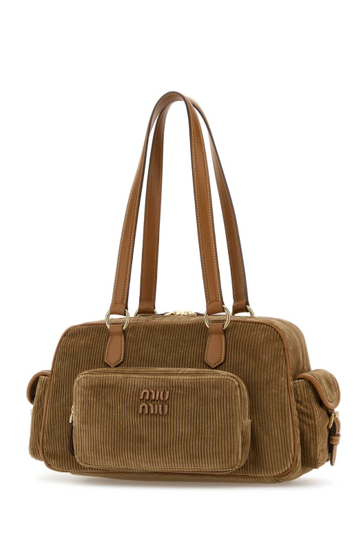 Бежевая ветошная сумка через плечо MIU MIU (5BB179AF81)