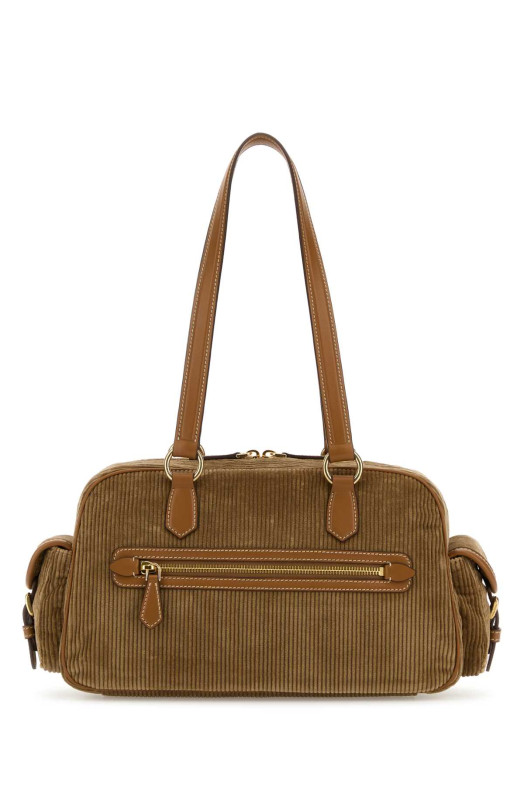 Бежевая ветошная сумка через плечо MIU MIU (5BB179AF81)