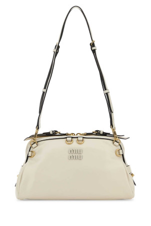 Белый кожаный клатч Black MIU MIU (5BF1312IEO)